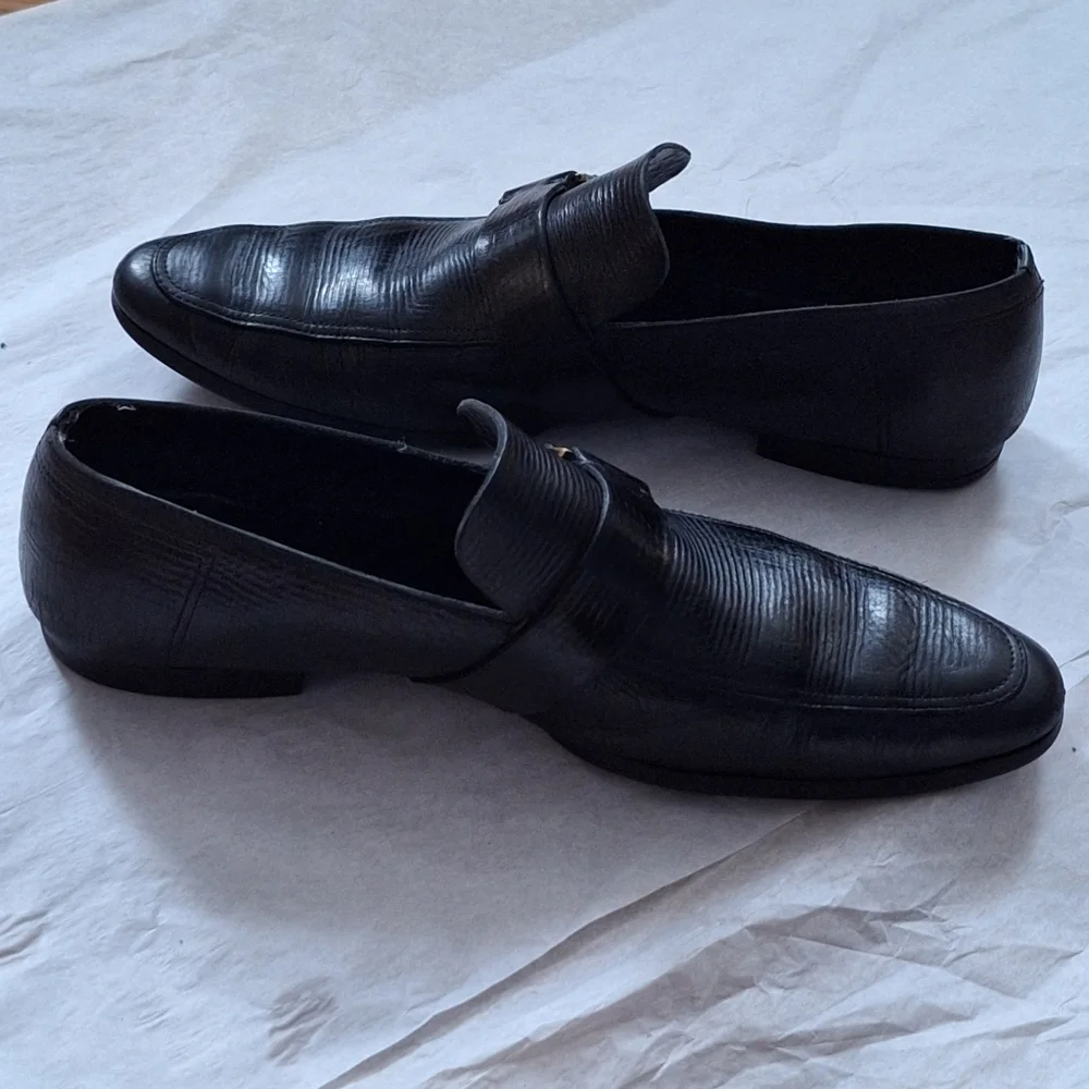 Vintage Gucci Handmade Dress Black Leather Loafer Men US size 10.5 D - Picture 10 of 15